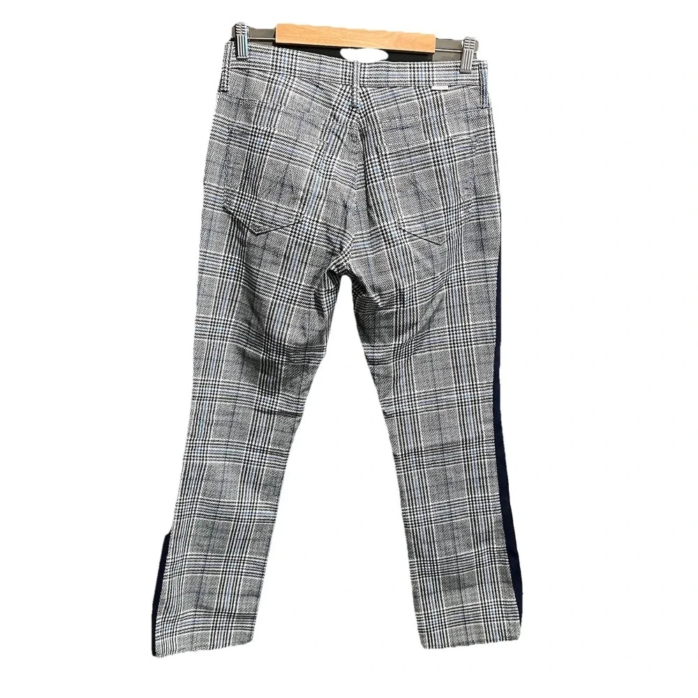 Mother Blue Gray Plaid The Insider‎ Ankle Women's Track Stripe Pants Size 28